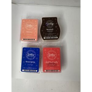 Lot of 4 Scentsy Wax Bars Mixed Fragrances Flirtatious Mochadoodle New Unused